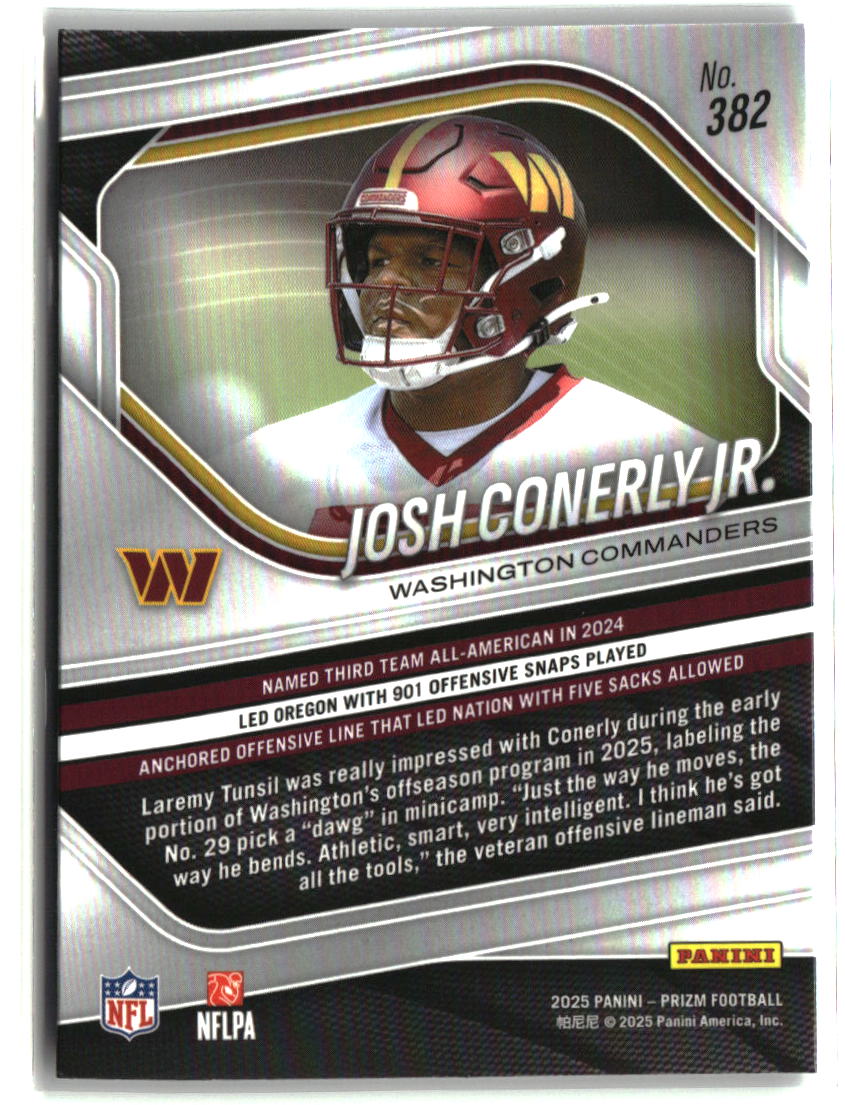 Josh Conerly Jr. 2025 Panini Prizm #382