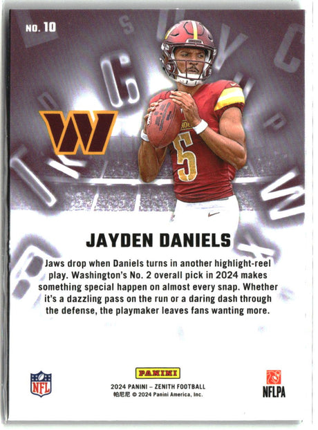 Jayden Daniels 2024 Panini Zenith A to Z #10