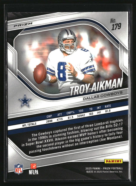 Troy Aikman 2025 Panini Prizm Black and Red Checker #179
