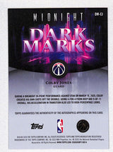Colby Jones 2025-26 Topps Midnight Dark Marks Signatures Dusk #DM-CJ #/75