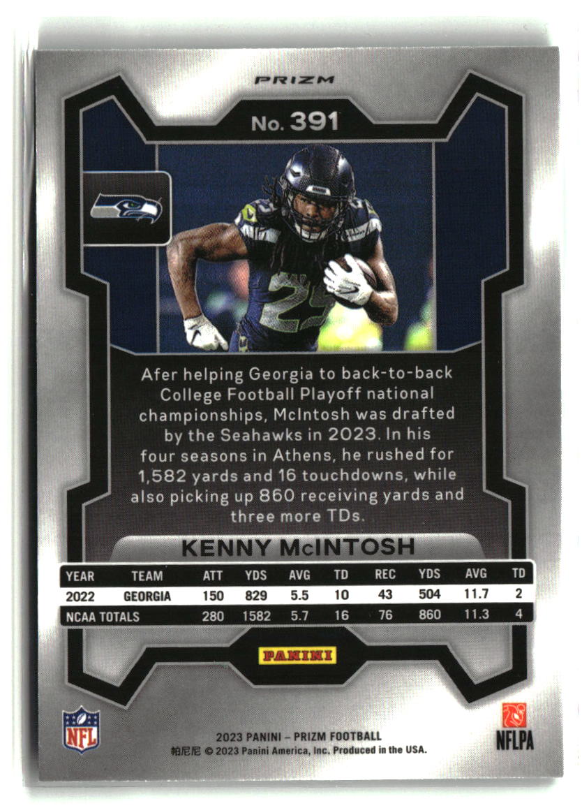Kenny McIntosh 2023 Panini Prizm Green Wave #391