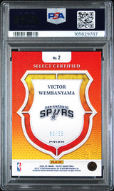 Victor Wembanyama 2024 Panini Select Select Certified Red Flash #2 99/99 PSA 9