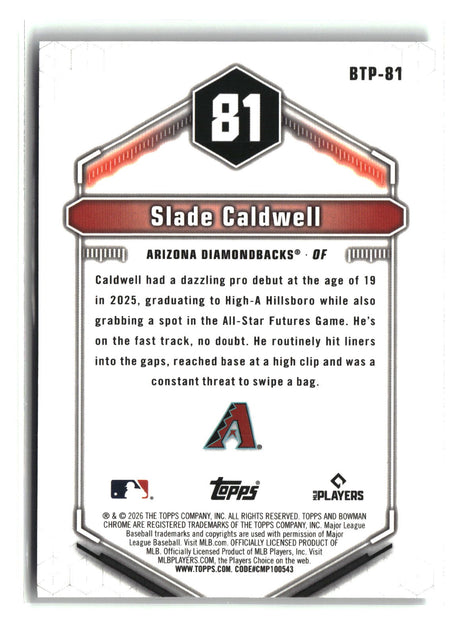 Slade Caldwell 2026 Bowman Bowman Scouts' Top 100 #BTP-81