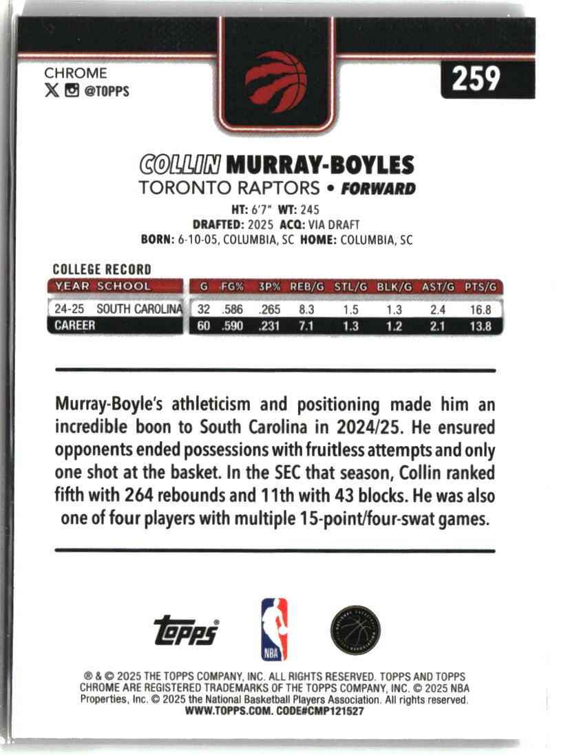 Collin Murray-Boyles 2025-26 Topps Chrome #259