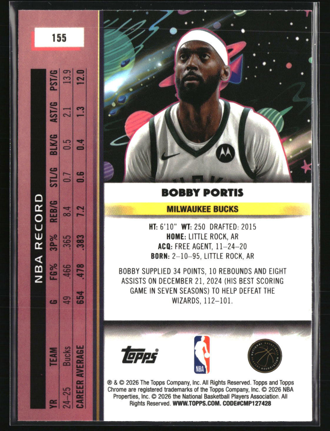 Bobby Portis 2025-26 Topps Chrome Cosmic #155