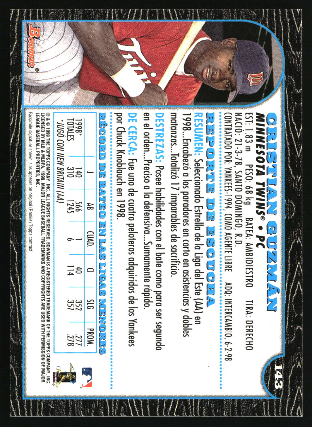 Cristian Guzman 1999 Bowman Chrome #143