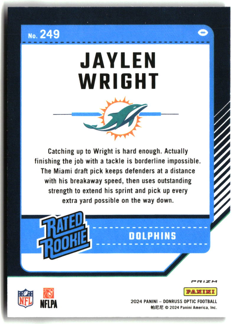 Jaylen Wright 2024 Donruss Optic Purple Scope #249