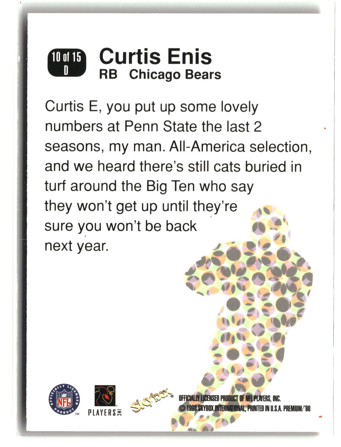 Curtis Enis 1998 SkyBox Premium D'stroyers #10 D