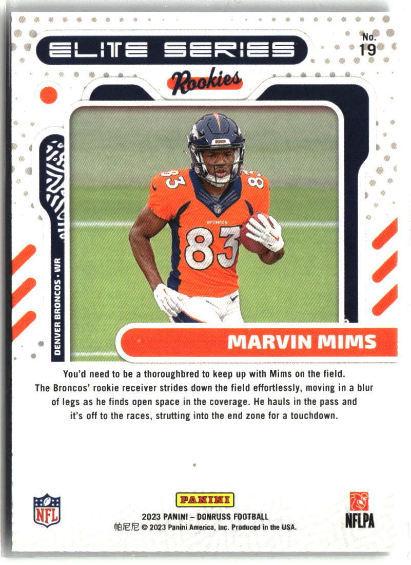 Marvin Mims 2023 Donruss Elite Series Rookies #19