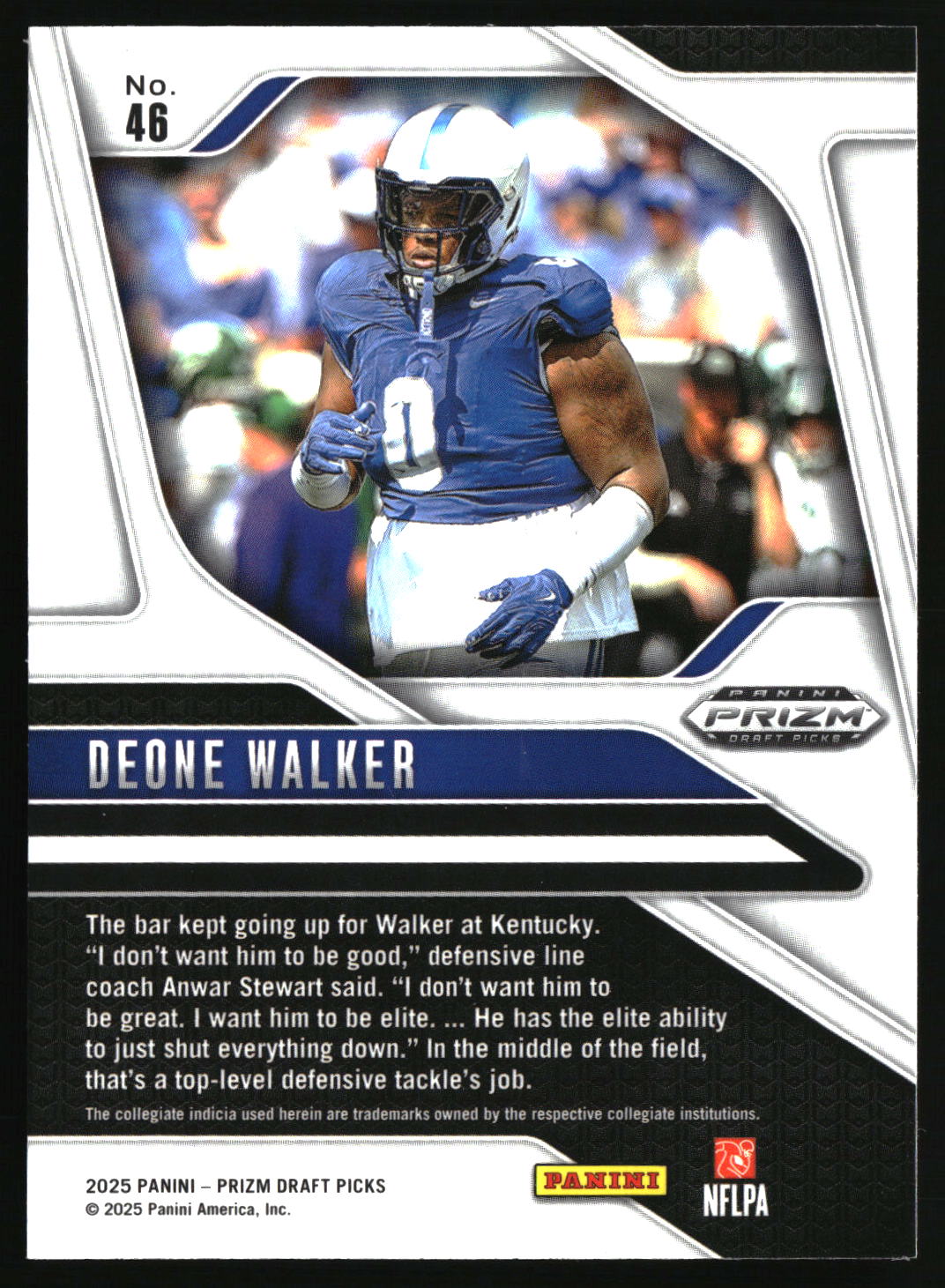 Deone Walker 2025 Panini Prizm Draft Picks #46