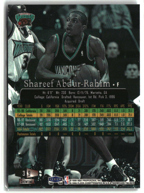 Shareef Abdur-Rahim 1998-99 Flair Showcase #9