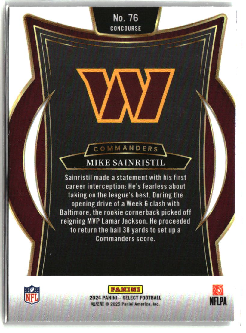 Mike Sainristil 2024 Panini Select #76