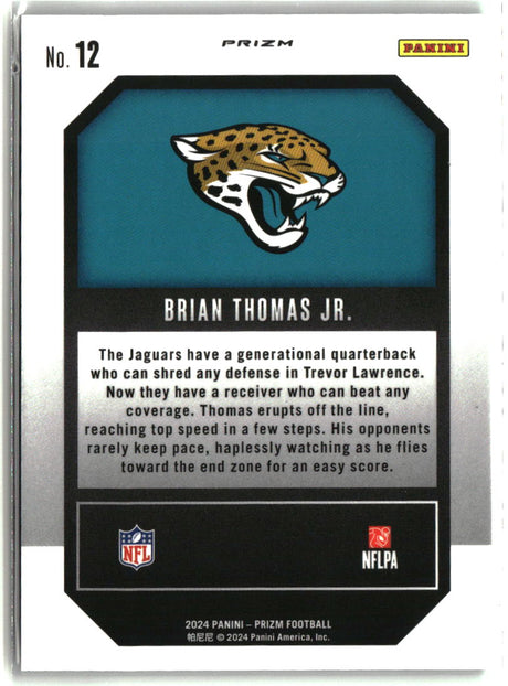 Brian Thomas Jr. 2024 Panini Prizm Emergent Green Prizm #12
