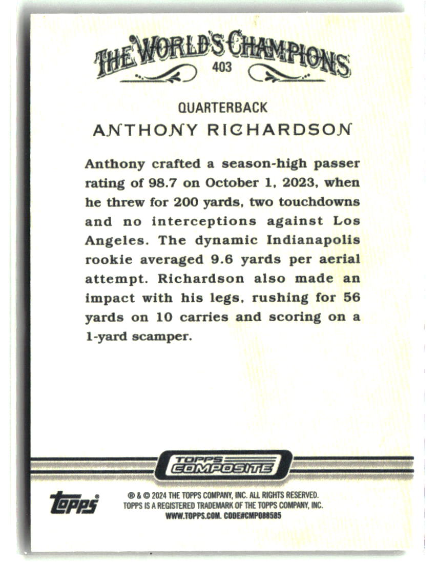 Anthony Richardson 2023 Topps Composite #403