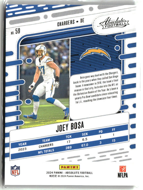 Joey Bosa 2024 Panini Absolute Green Spectrum #59 #/25