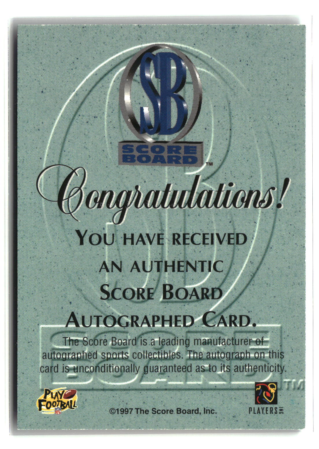 John Allred 1997 Pro Line Memorabilia Rookie Autographs #NNO
