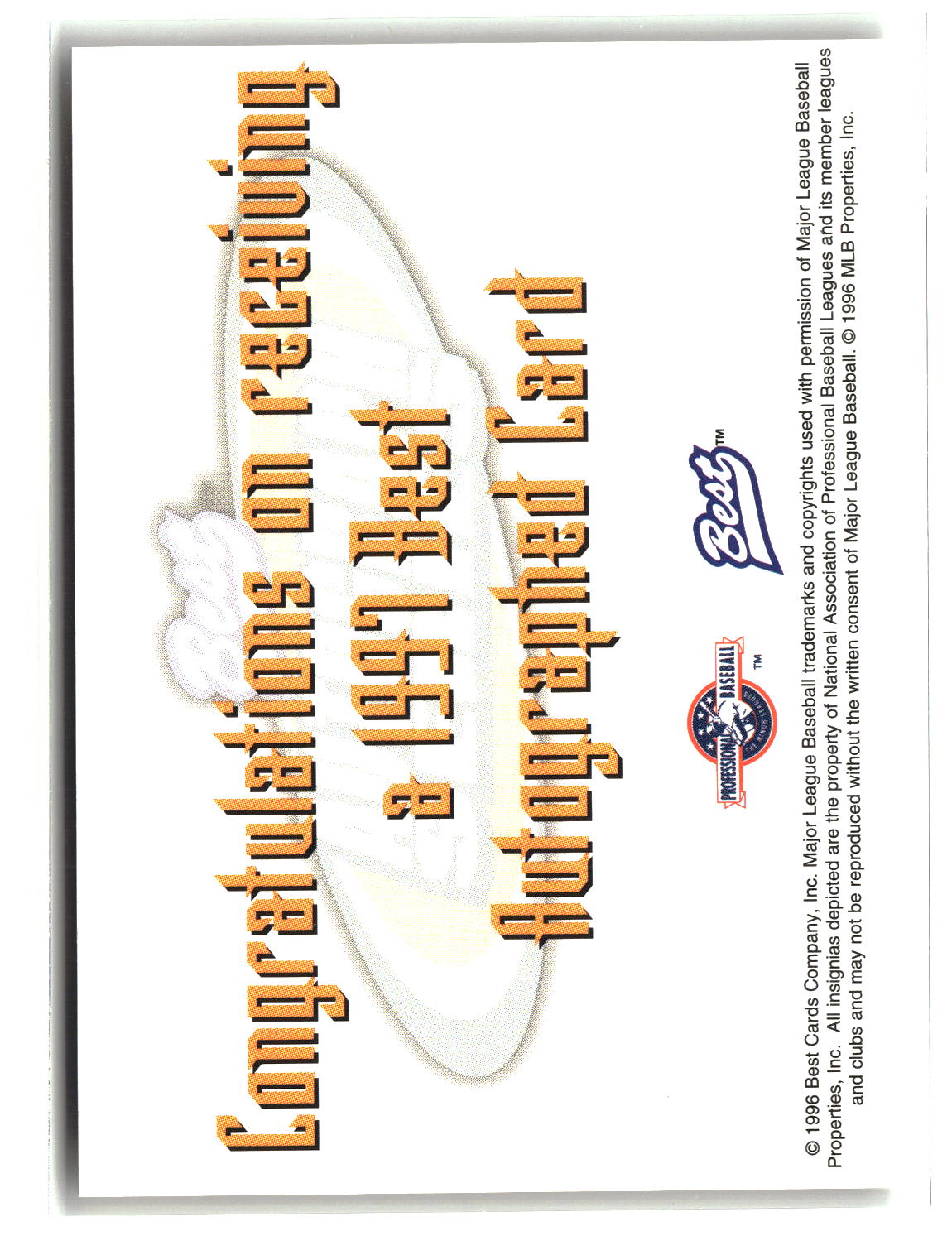 Homer Bush 1997 Best Autographs Autograph Series #NNO