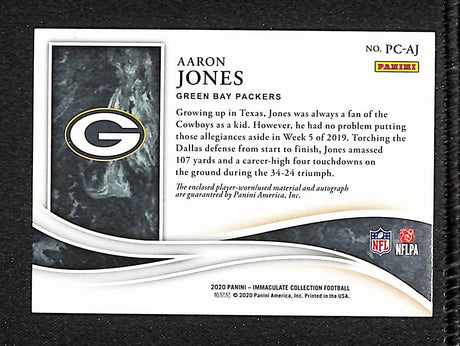 Aaron Jones 2020 Immaculate Players Collection Autographs Gold #PC-AJ #/5