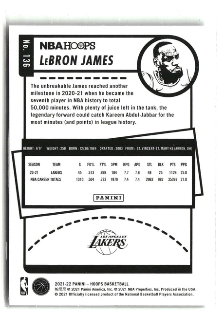 LeBron James 2021-22 Hoops #136