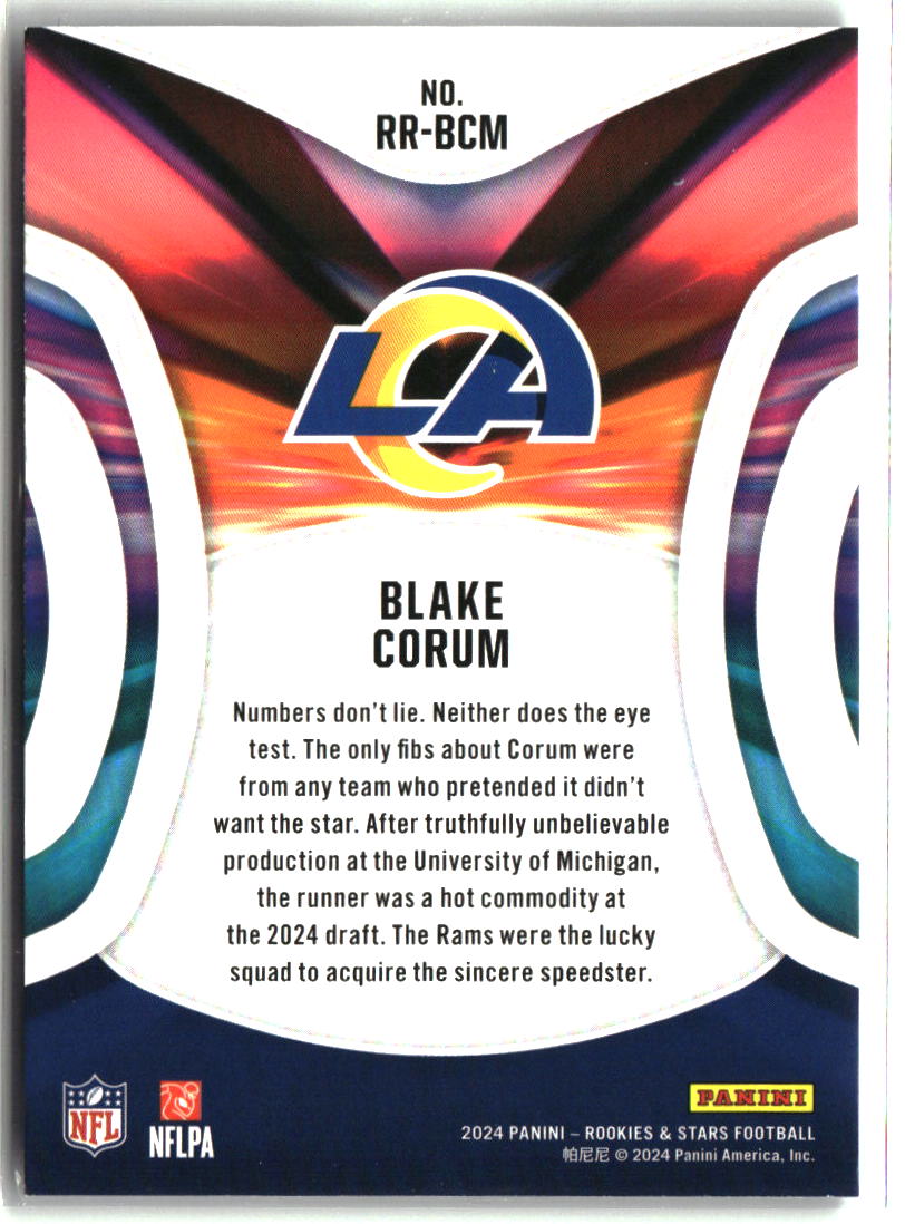 Blake Corum 2024 Panini Rookies & Stars Rookie Rush #RR-BCM