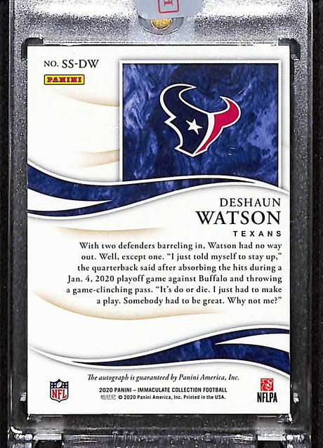 Deshaun Watson 2020 Immaculate Shadowbox Signatures #SS-DW #/15