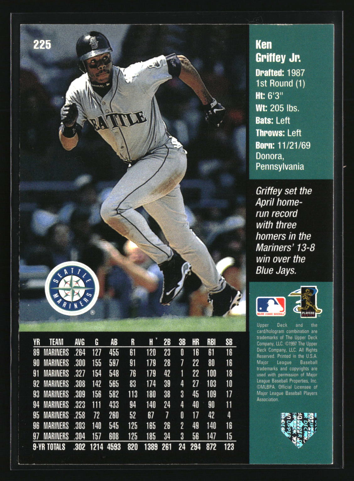 Ken Griffey Jr. 1998 Upper Deck #225