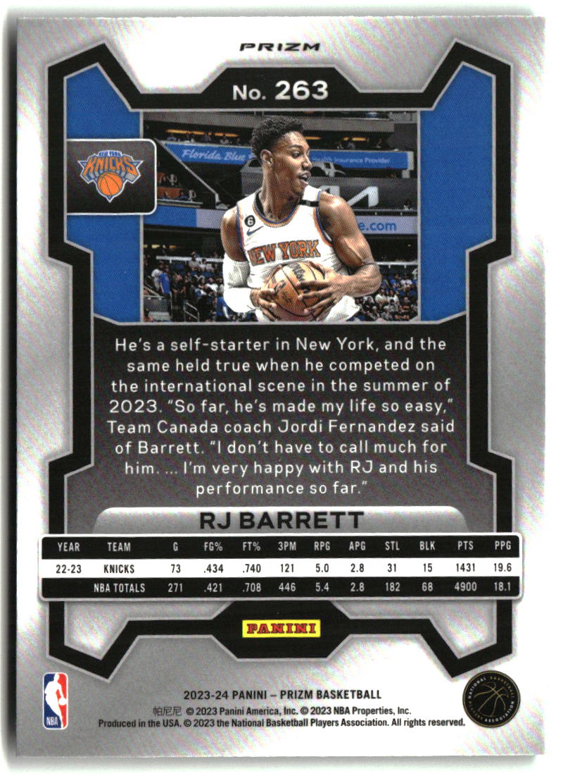 RJ Barrett 2023-24 Panini Prizm Prizms Green #263