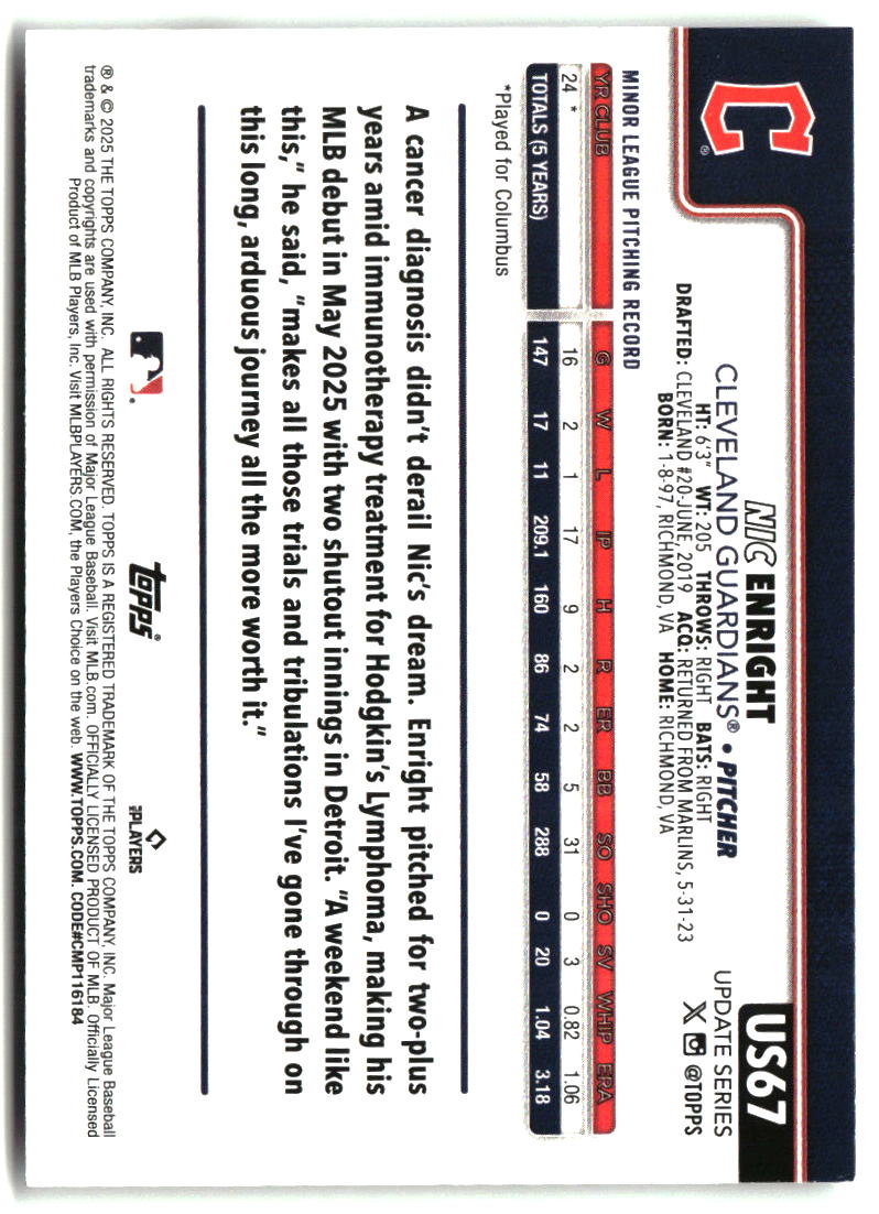 Nic Enright 2025 Topps Update #US67