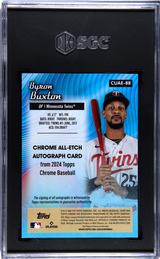 Byron Buxton 2024 Topps Chrome All-Etch Autographs Orange #CUAE-BB #/25 SGC 9.5