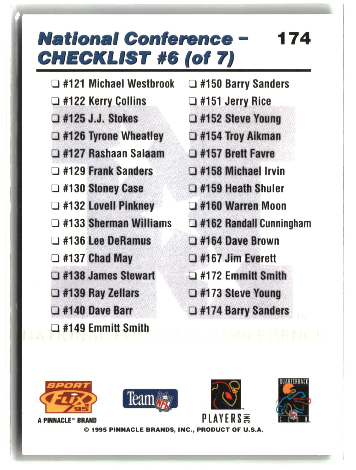 Barry Sanders 1995 Sportflix #174