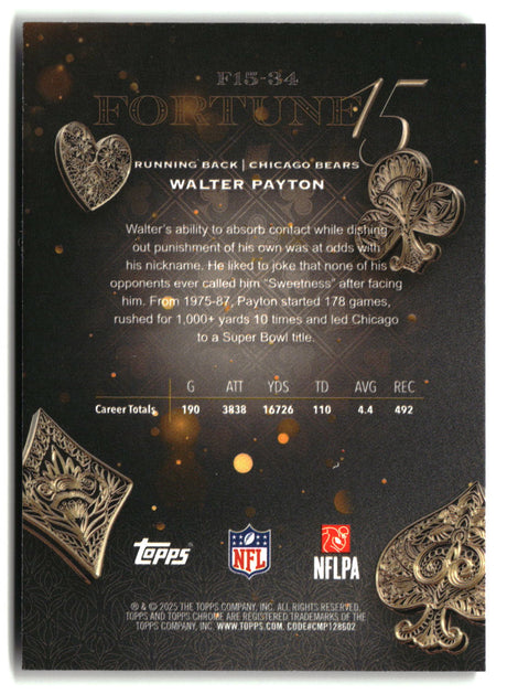 Walter Payton 2025 Topps Chrome Fortune 15 #F15-34