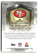 Joe Montana 2025 Topps Chrome Legends of the Gridiron #LOG-8