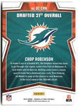 Chop Robinson 2024 Panini Rookies & Stars Draft Class #DC-CRN