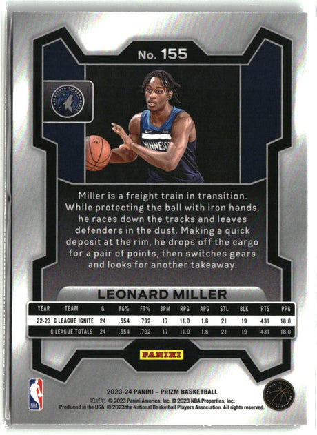 Leonard Miller 2023-24 Panini Prizm #155