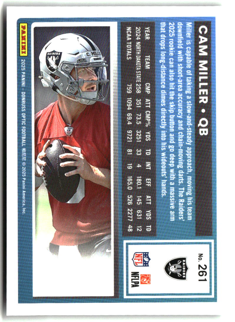 Cam Miller 2025 Donruss Optic #261