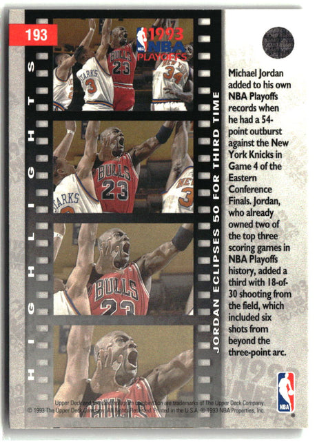 Jordan Scores 54 Points 1993-94 Upper Deck #193