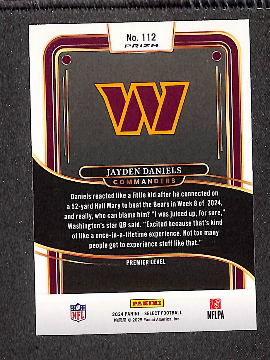 Jayden Daniels 2024 Panini Select Black & Gold Prizm Shock #112