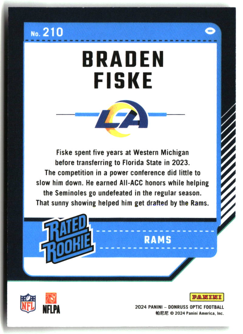 Braden Fiske 2024 Donruss Optic #210