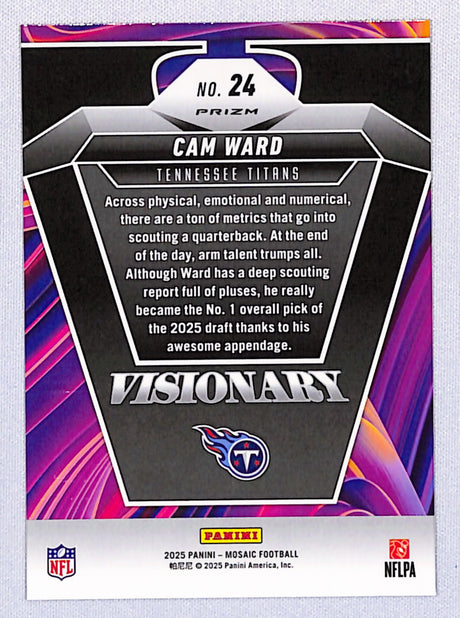 Cam Ward 2025 Panini Mosaic Visionary #24