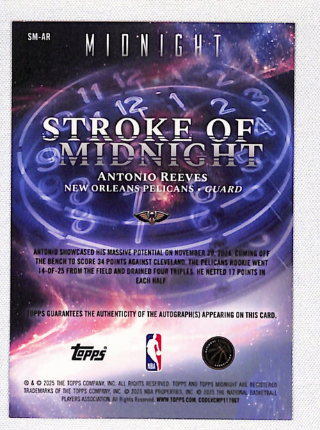 Antonio Reeves 2025-26 Topps Midnight Stroke of Midnight Autographs #SM-AR