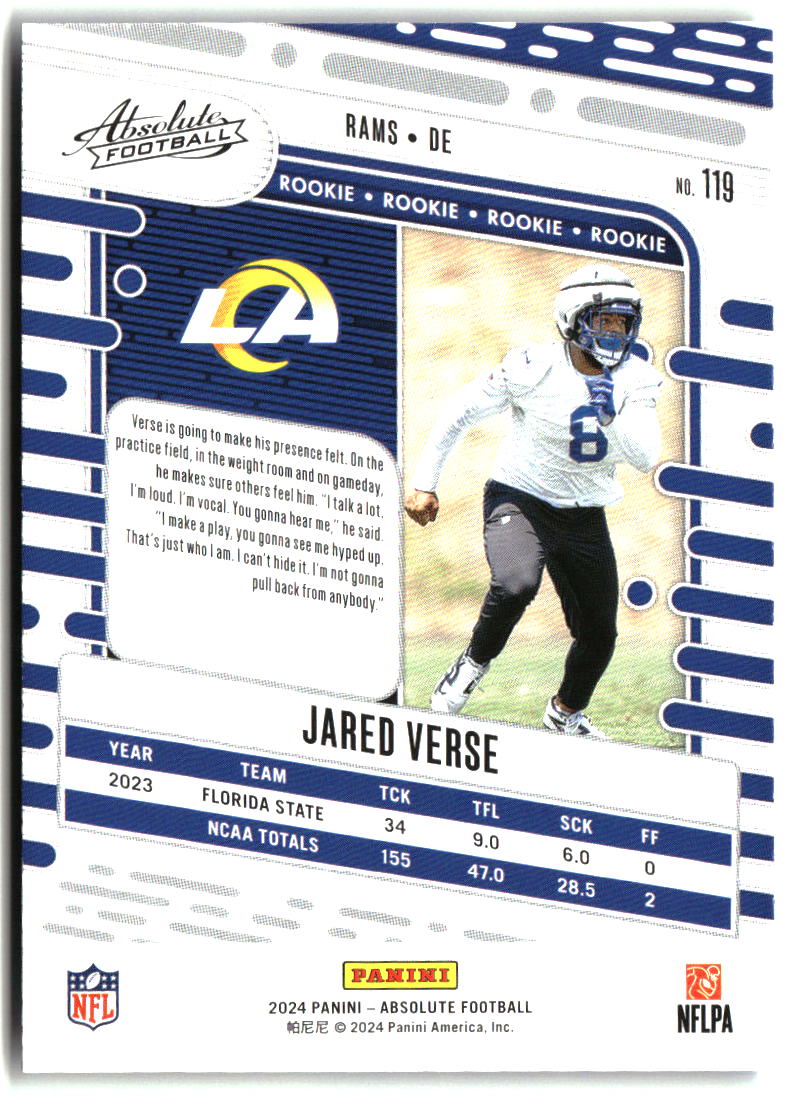 Jared Verse 2024 Panini Absolute Retail #119