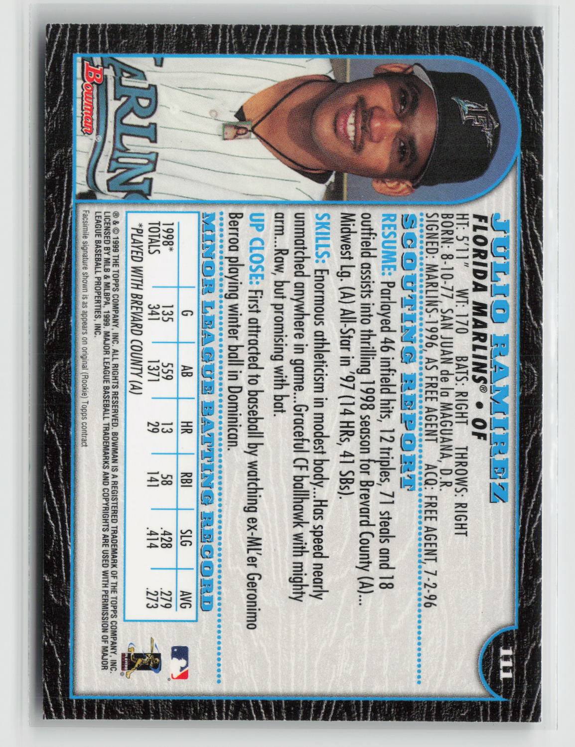Julio Ramirez 1999 Bowman #111