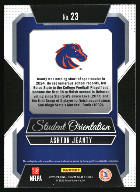 Ashton Jeanty 2025 Panini Prizm Draft Picks Student Orientation #23