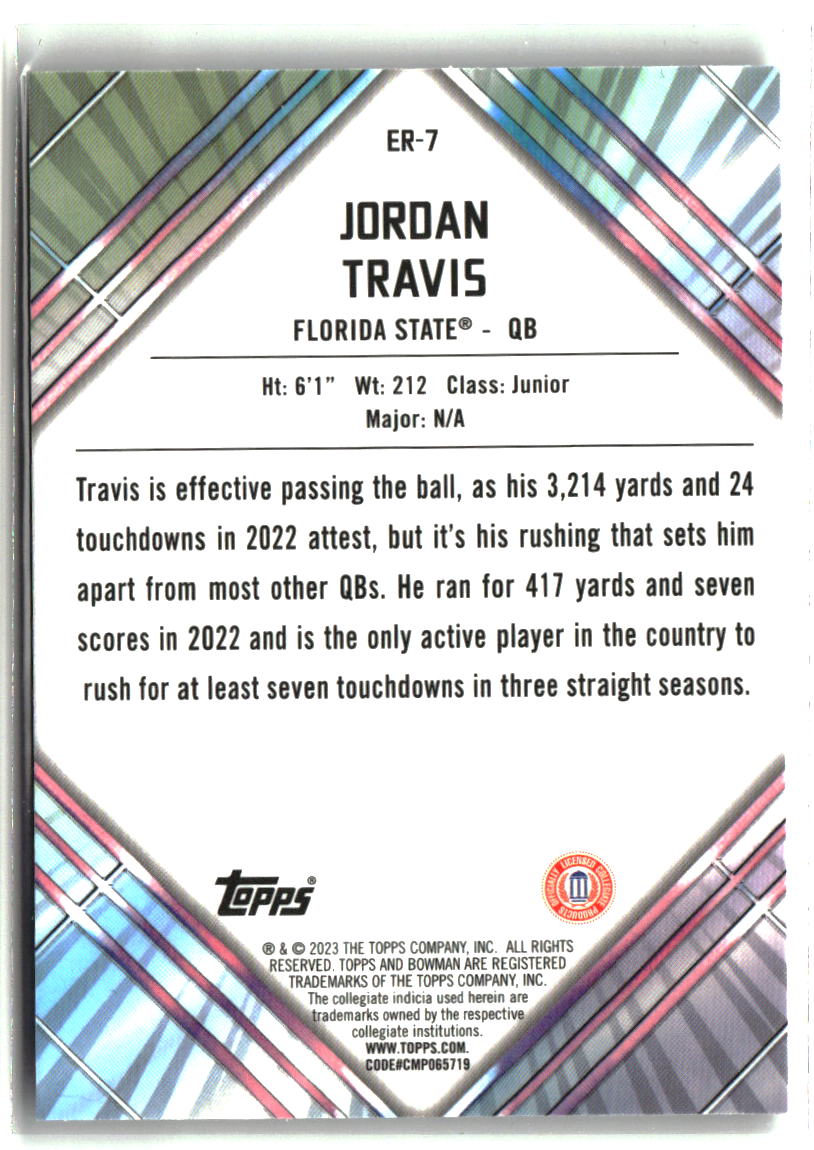 Jordan Travis 2023 Bowman U Chrome Unexpected Delights Early Risers #ER-7