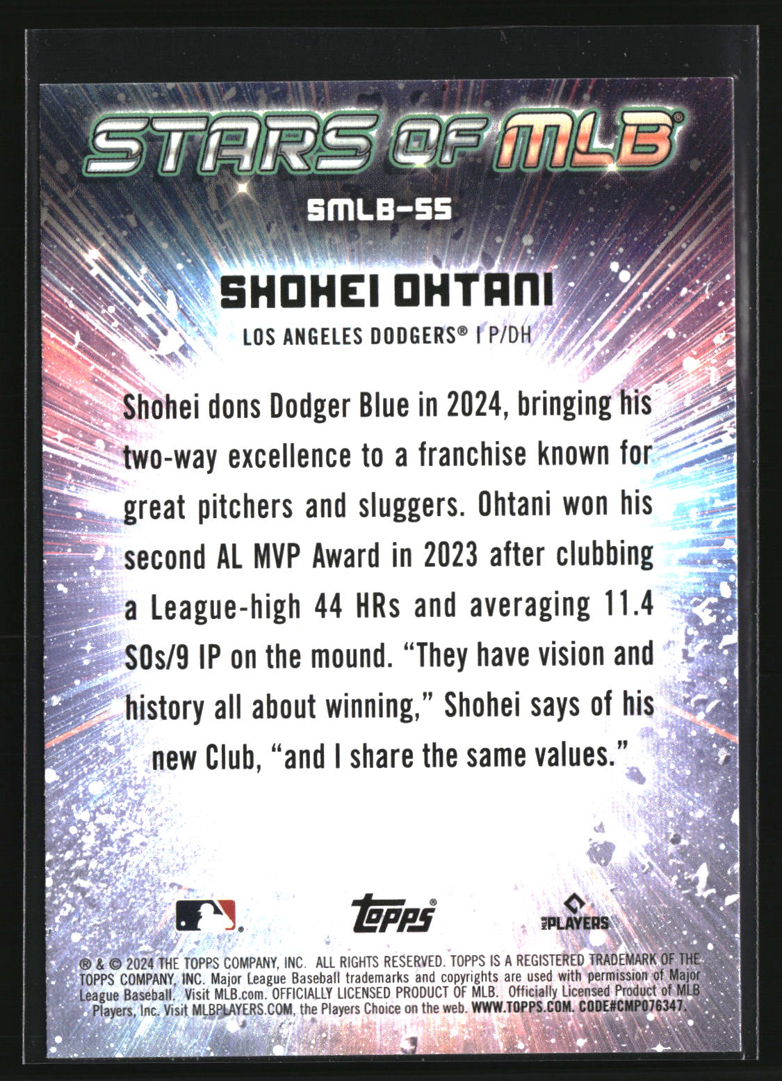 Shohei Ohtani 2024 Topps Stars of MLB #SMLB-55