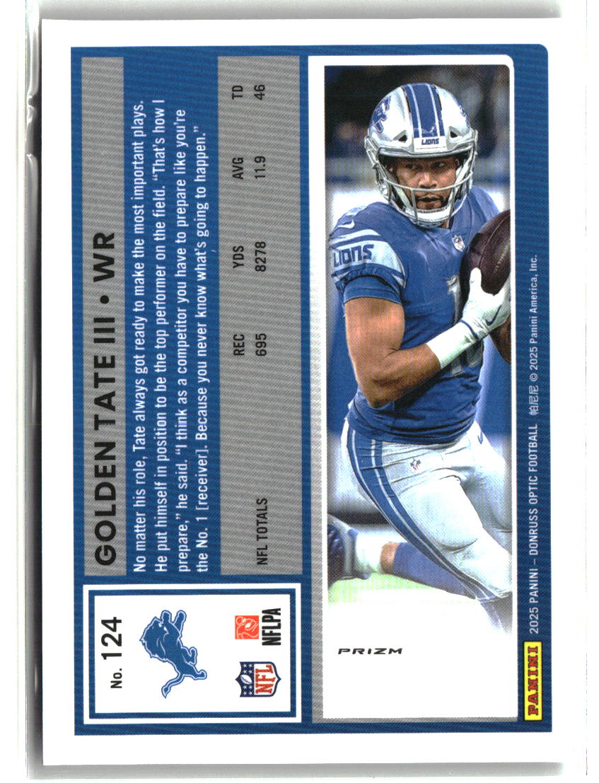 Golden Tate III 2025 Donruss Optic Holo #124