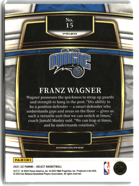Franz Wagner 2021-22 Panini Select Blue Shimmer Prizms #15