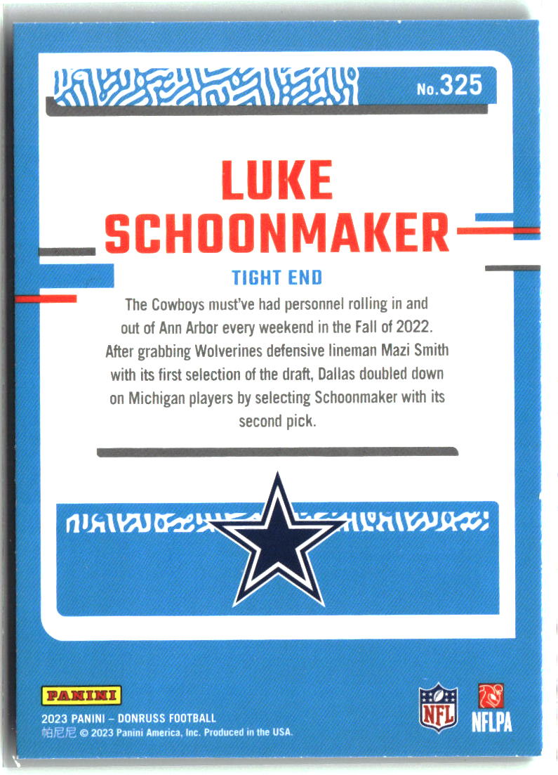 Luke Schoonmaker 2023 Donruss Press Proof Green #325