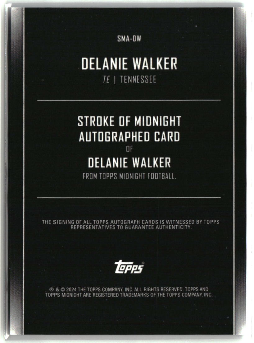 Delanie Walker 2024 Topps Midnight Stroke of Midnight Autographs #SMA-DW