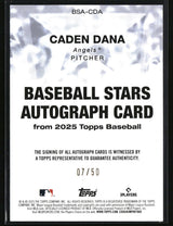 Caden Dana 2025 Topps Baseball Stars Autographs Gold #BSA-CDA #/50